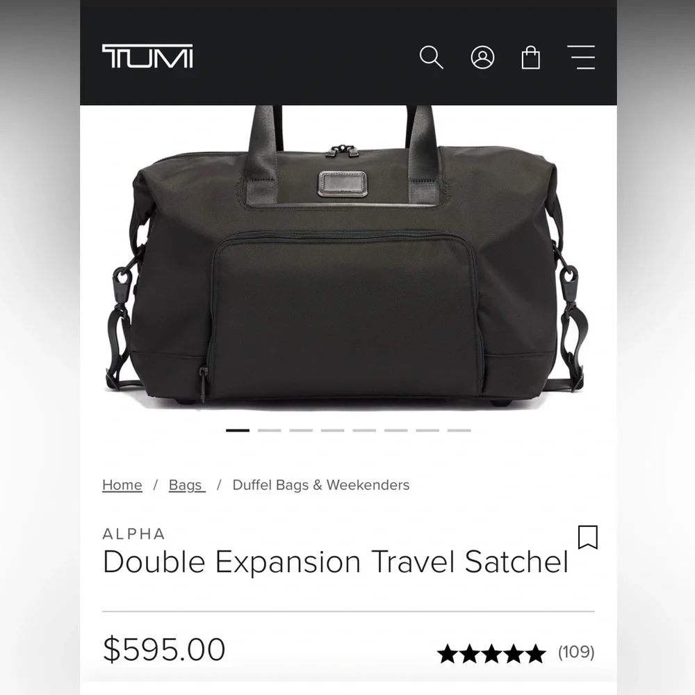 Tumi duffle bag in chocolate brown